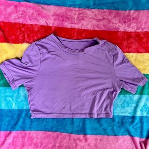Purple Spandex Crop Top